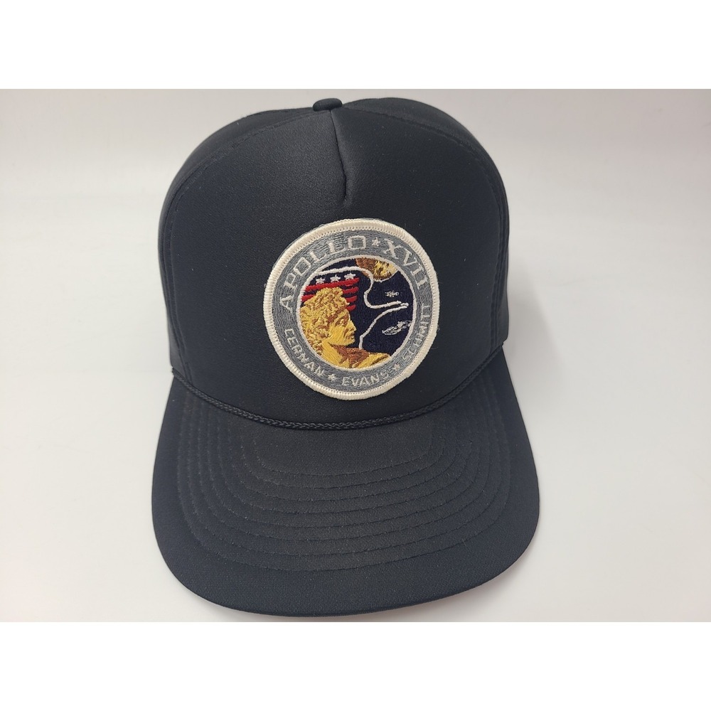 Vintage Apollo 17 XVII NASA Mission Snapback Hat Cap Polyester Space Shuttle Men